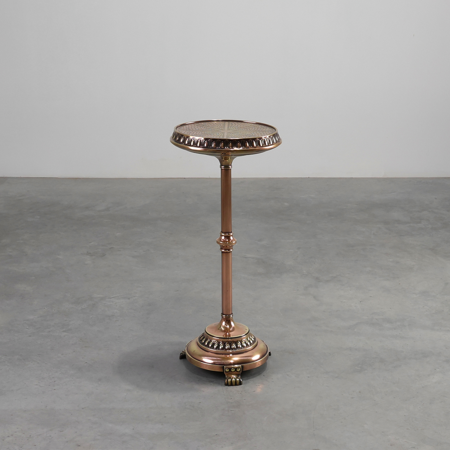 Art Deco Side Table by Daalderop in Red and Yellow Copper, The Netherlands 1900s-img